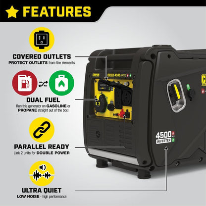 Champion 200991 3500W/4500W Inverter Dual Fuel Electric Start Generator New