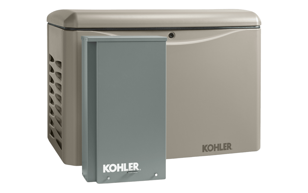 Kohler 20RCAL-200SELS 20KW Standby Generator Air Cooled with 200 Amp Automatic Transfer Switch and OnCue Plus Switch New
