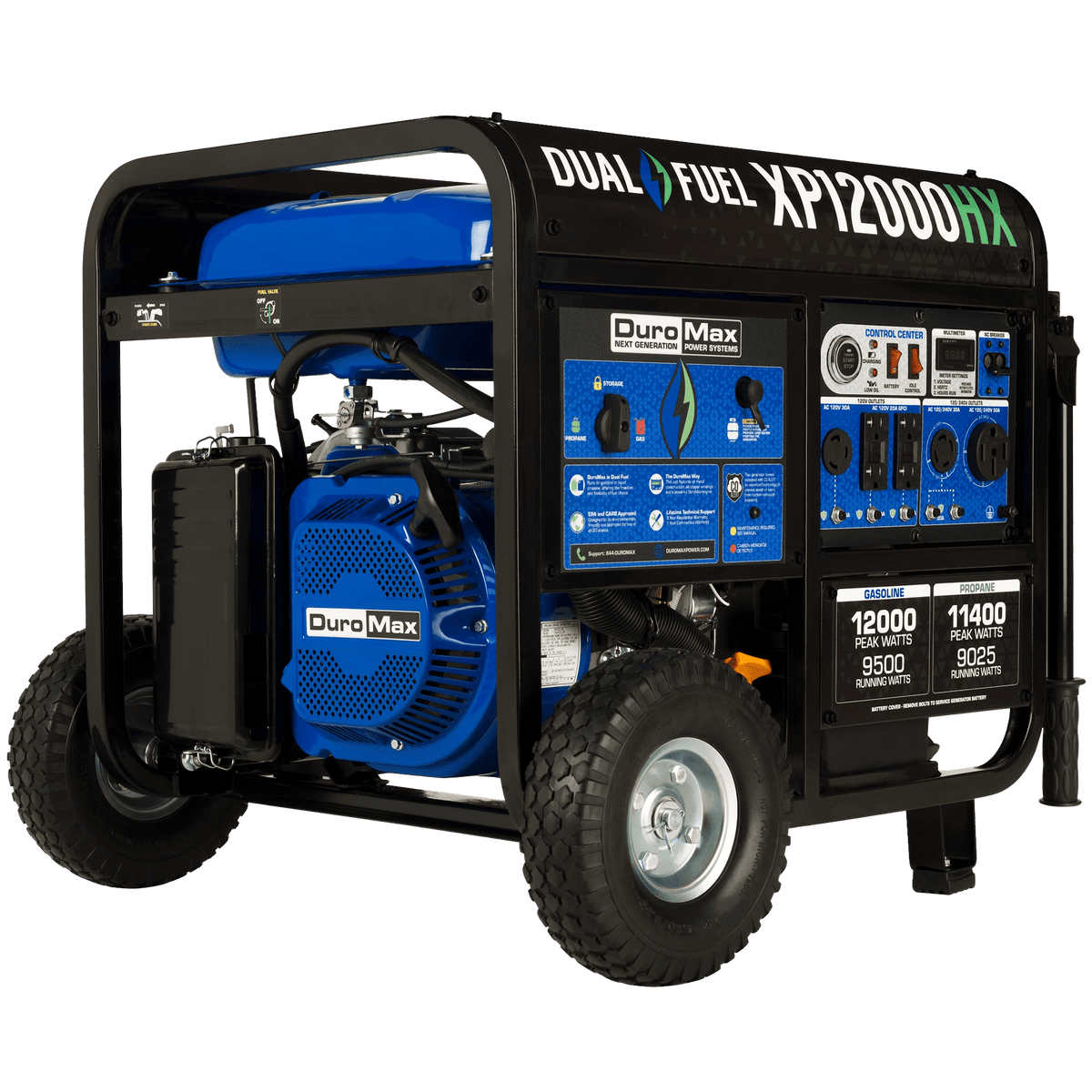 DuroMax XP12000HX 9500W/12000W Dual Fuel CO Alert Electric Start Generator New