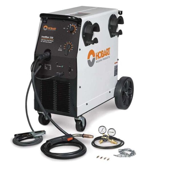 Hobart 500536 Ironman 230 200(208)/230V 60HZ 1 PH MIG Welder with Wheel Kit and Cylinder Rack New